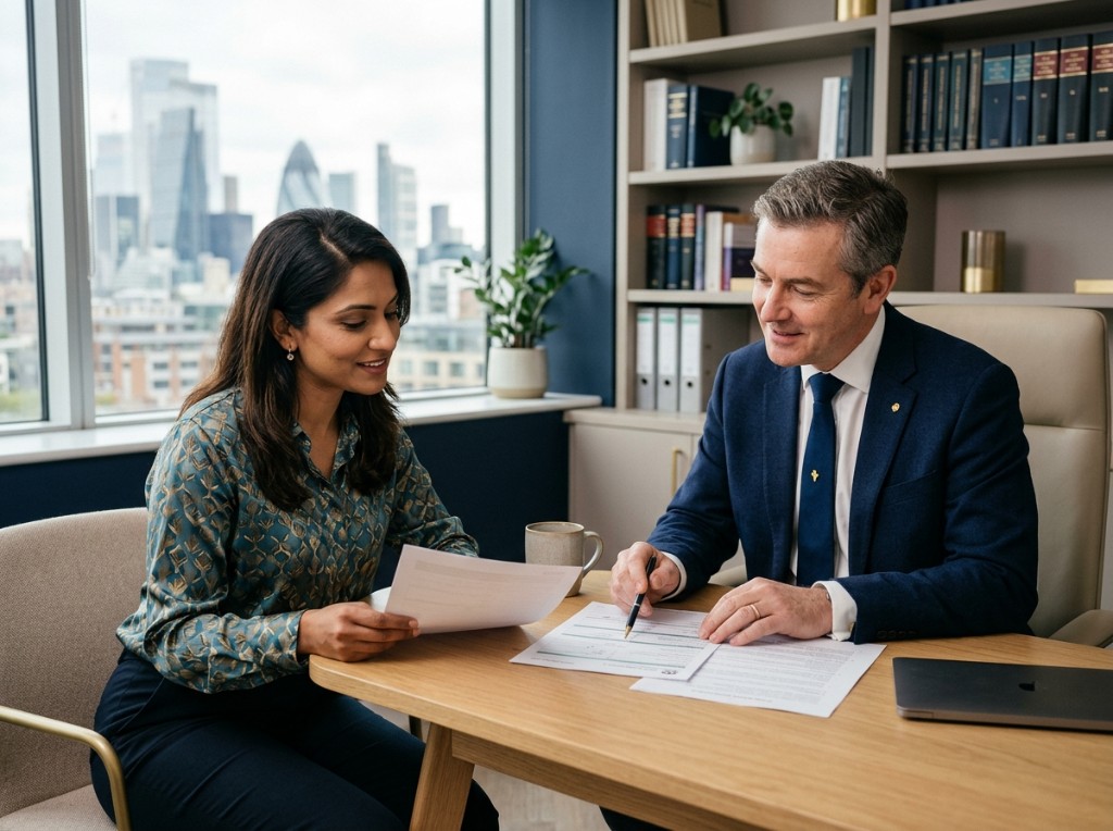 Visa Expert Limited consultation — advisers reviewing immigration documents together